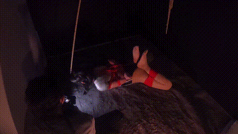 反差白丝连体衣美女口球眼罩红绳捆绑，跳蛋玩弄，震动棒狗笼调教 19213_p80.gif.gif