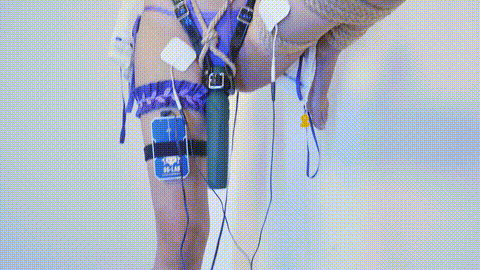 碧蓝航线柴郡猫泳装捆绑，单腿吊+口球+震动bang固定带+郊狼73_p60.gif